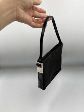 XOXO Black Mini Shoulder Bag Silver Hardware Y2K Baguette Purse